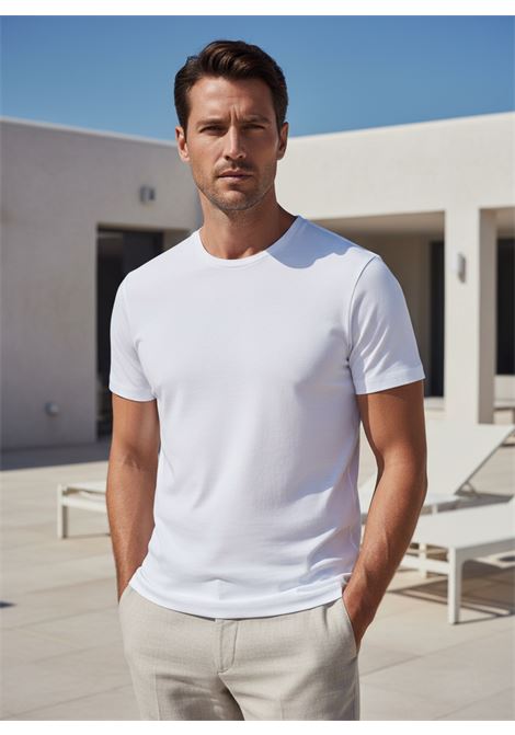 Daniele Fiesoli mercerized cotton crewneck t-shirt with side slits white DANIELE FIESOLI |  | 43150001